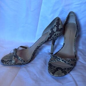 Aerin Cocobay Snakeskin Strappy Heels